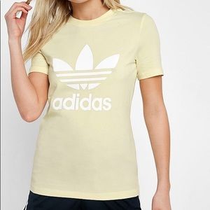 Pastel Yellow Trefoil Adidas Top